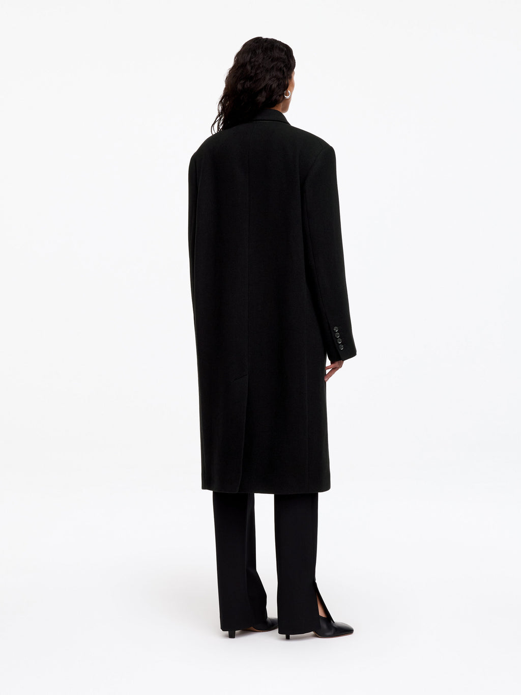 Wool-Blend Coat - Black - Image 3