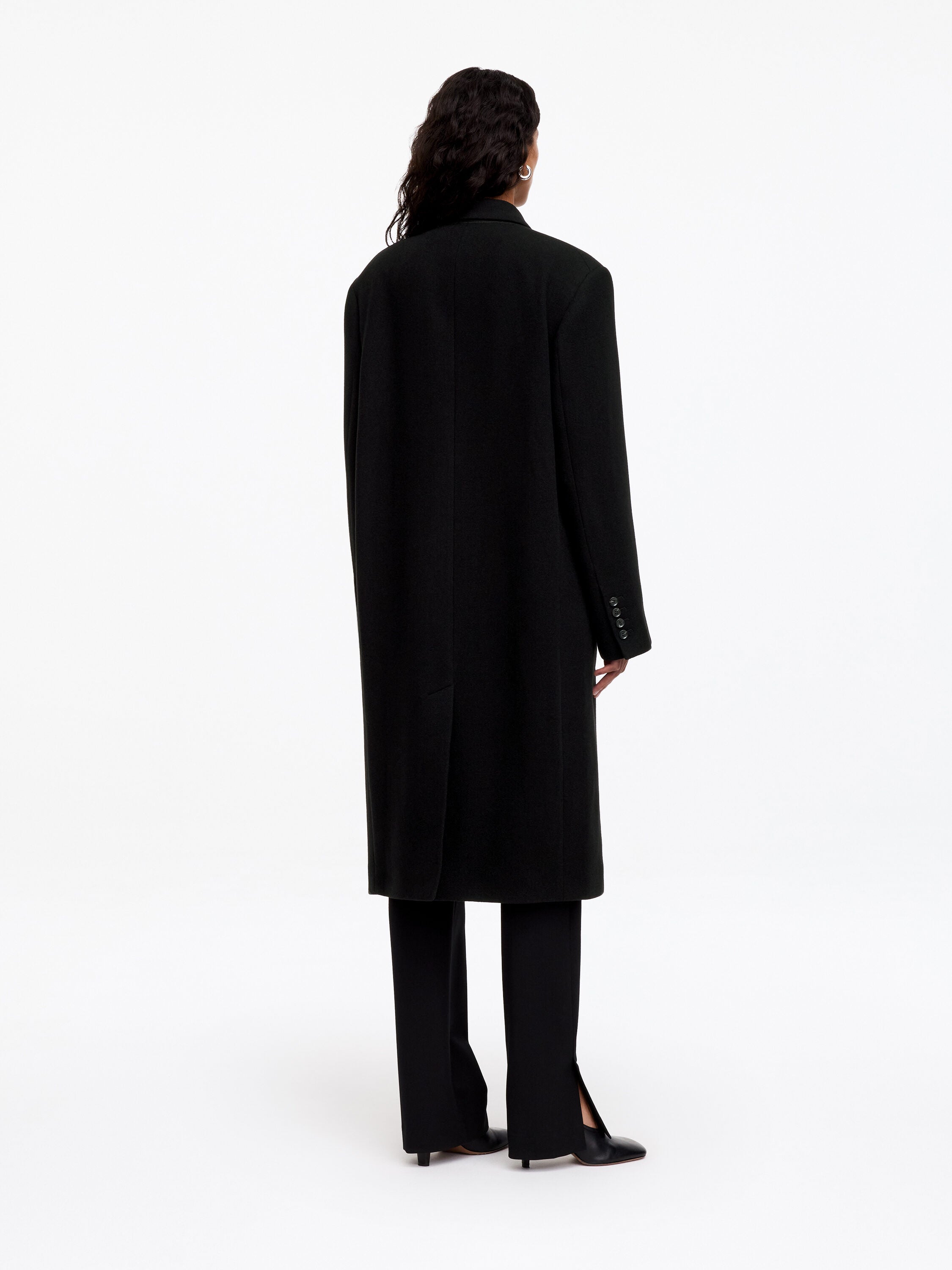 Wool-Blend Coat - Black - Image 3