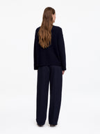 Oversized Pure Cashmere Jumper​ - Blue - Image 3