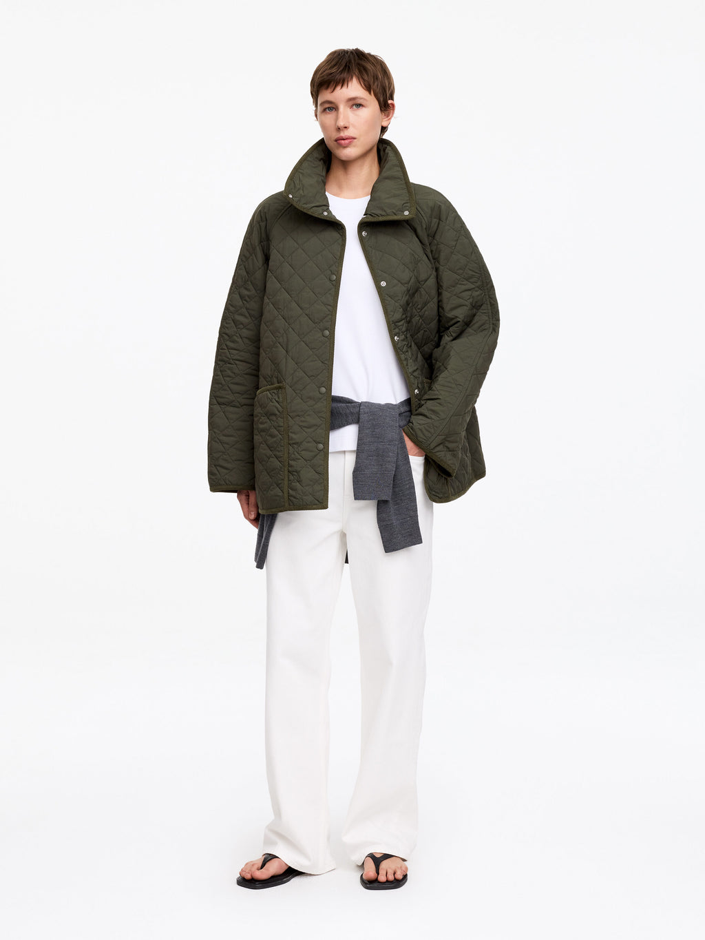 Relaxed Quilted Jacket - Green