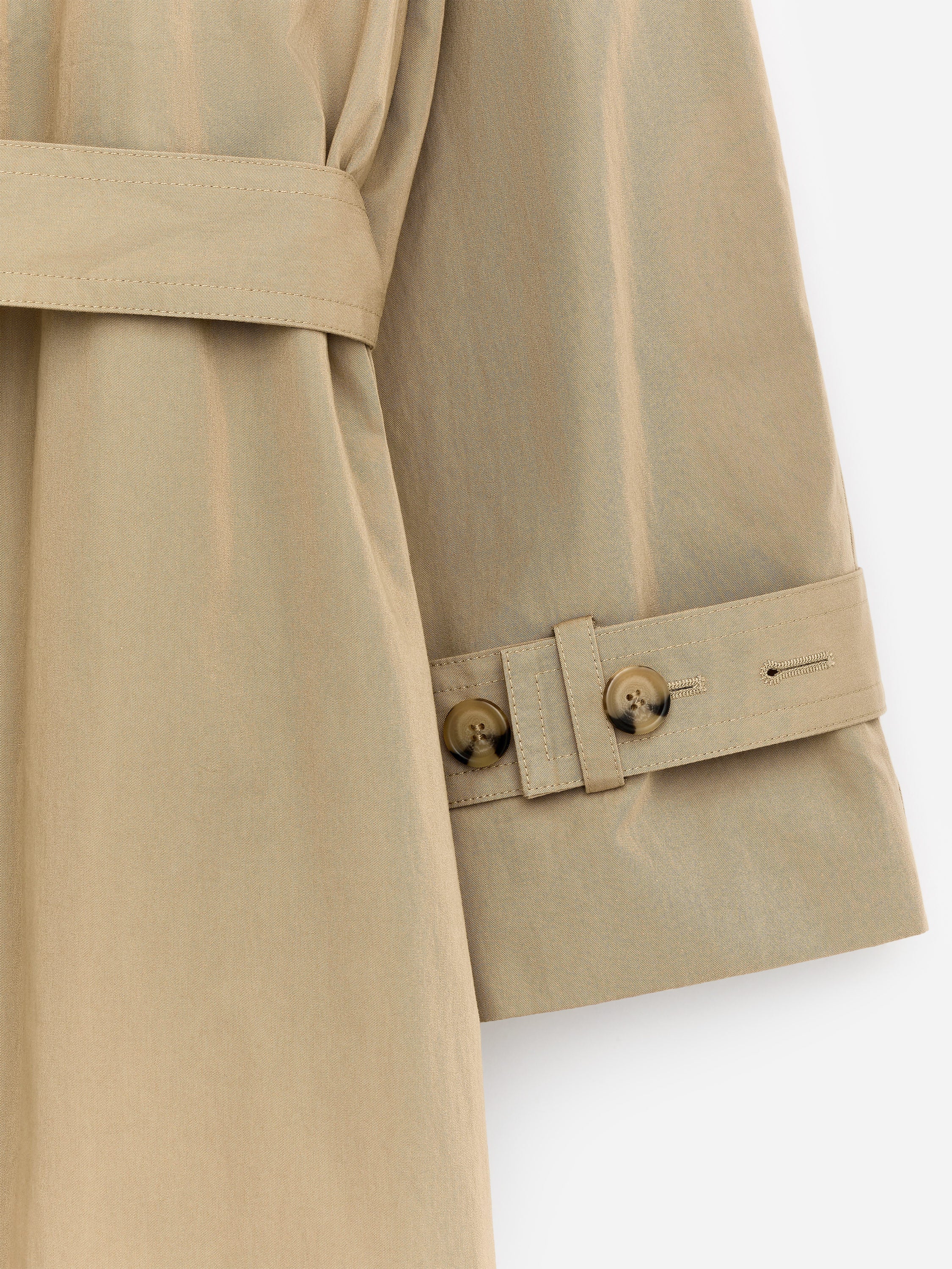 Scarf Trench Coat - Beige - Image 4