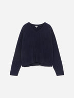 Pure Cashmere V-Neck Jumper - Blue - Image 5