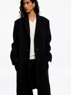 Wool-Blend Coat - Black - Image 4