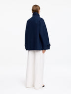Funnel-Collar Cotton Jacket - Blue - Image 3