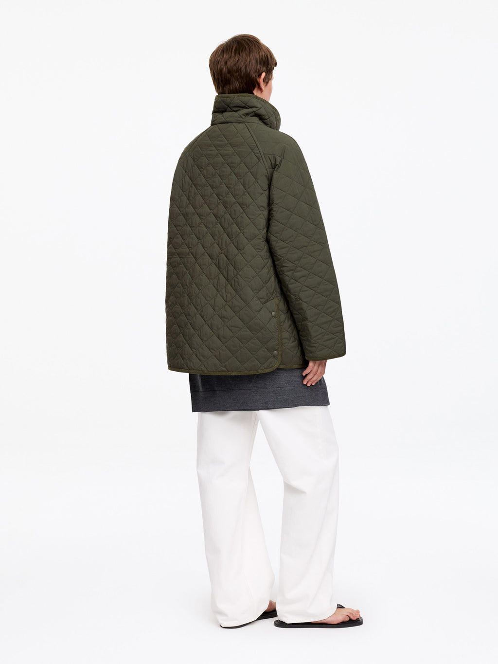 Relaxed Quilted Jacket - Green - Image 3
