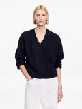 Pure Cashmere V-Neck Jumper - Blue