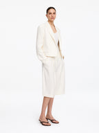 Linen Blazer - White - Image 4