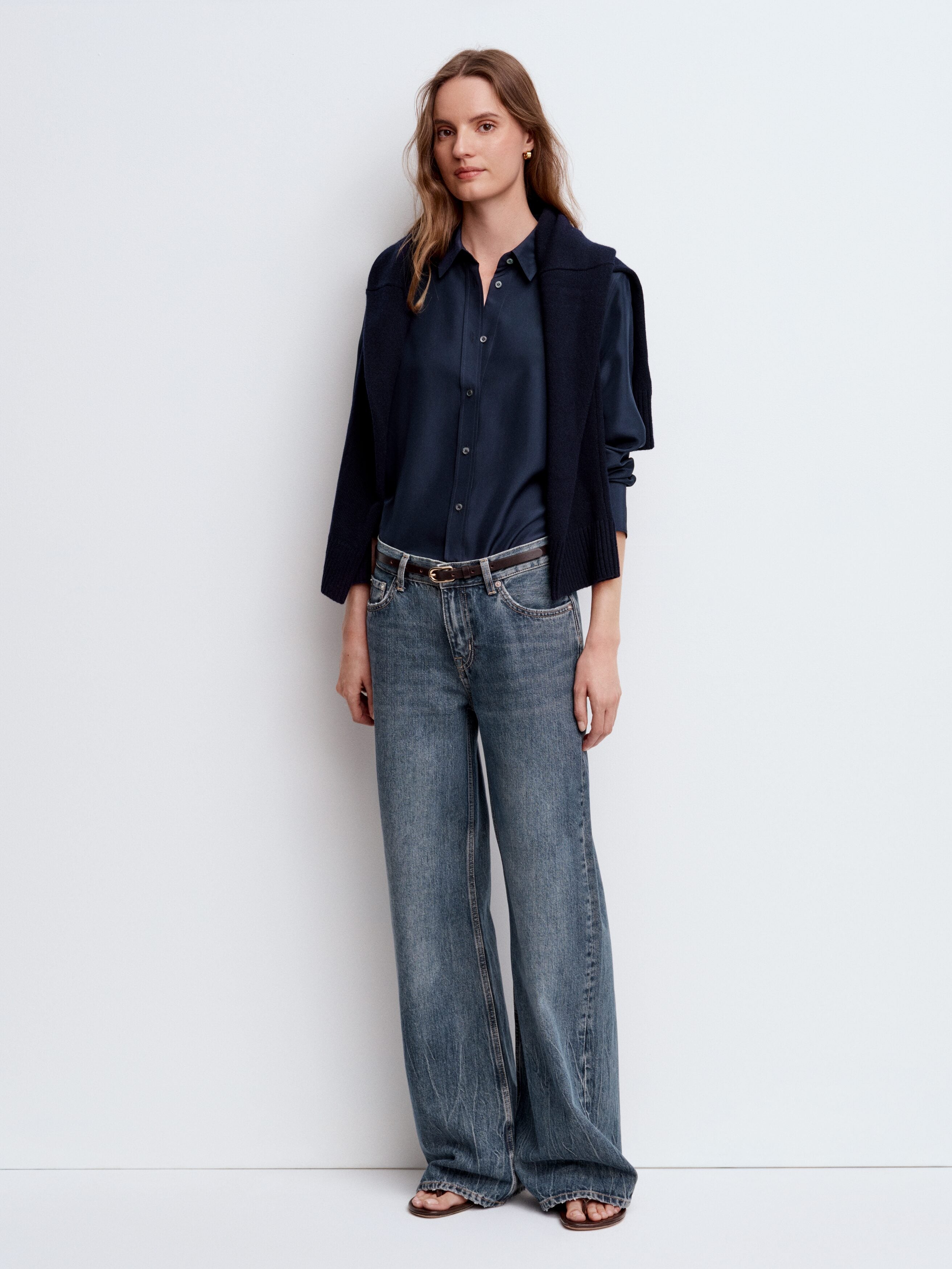 Oversized Pure Cashmere Jumper​ - Blue - Image 6