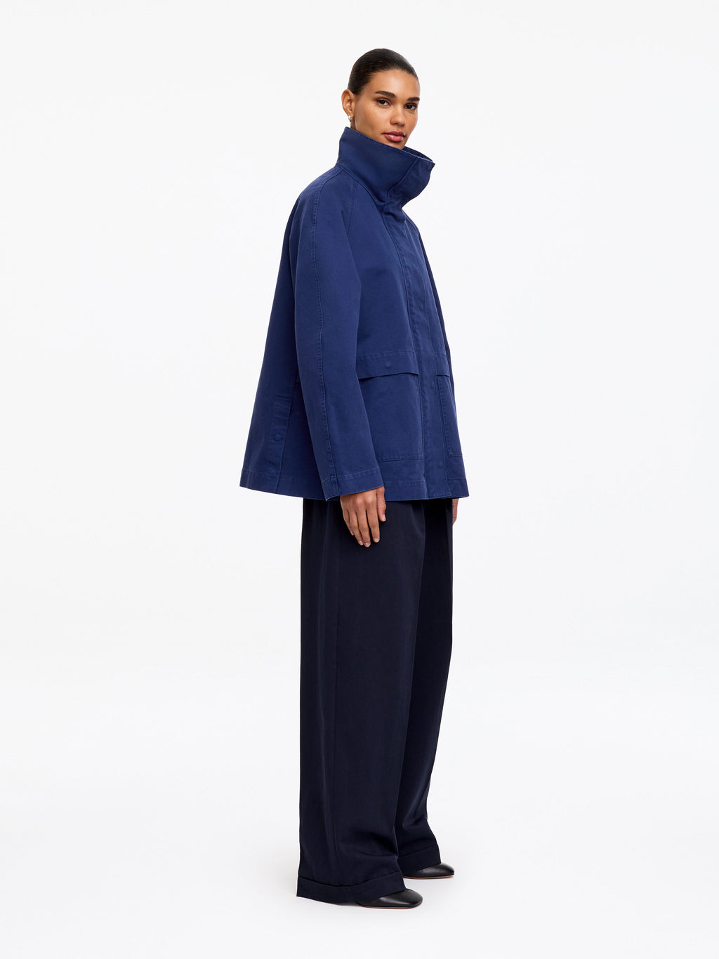 Cotton Workwear Jacket - Blue - Image 4