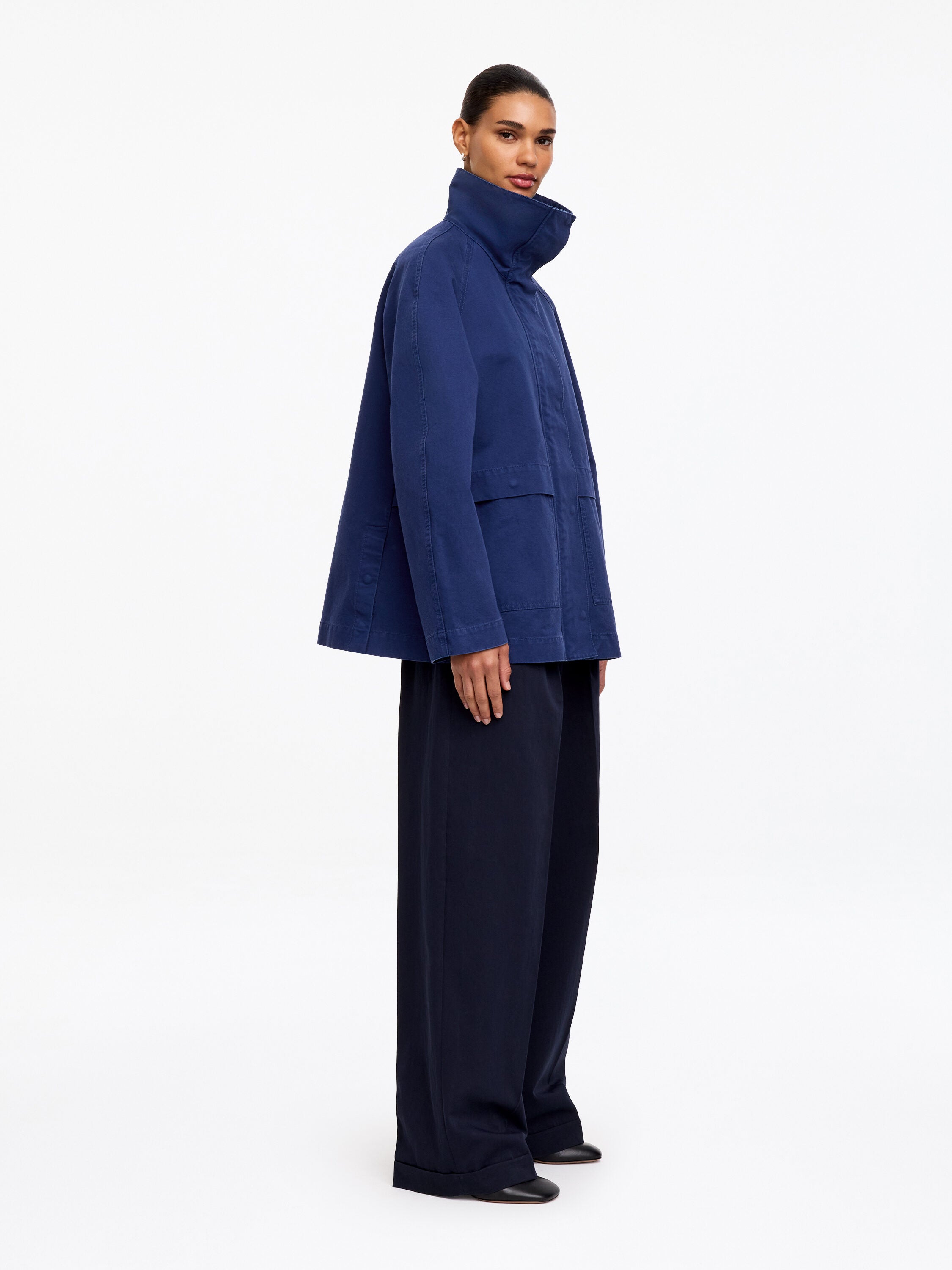 Cotton Workwear Jacket - Blue - Image 4