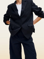 Wool-Blend Blazer - Blue - Image 3