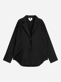 Tailored Shirt Blazer - Black