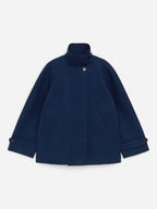 Funnel-Collar Cotton Jacket - Blue - Image 6