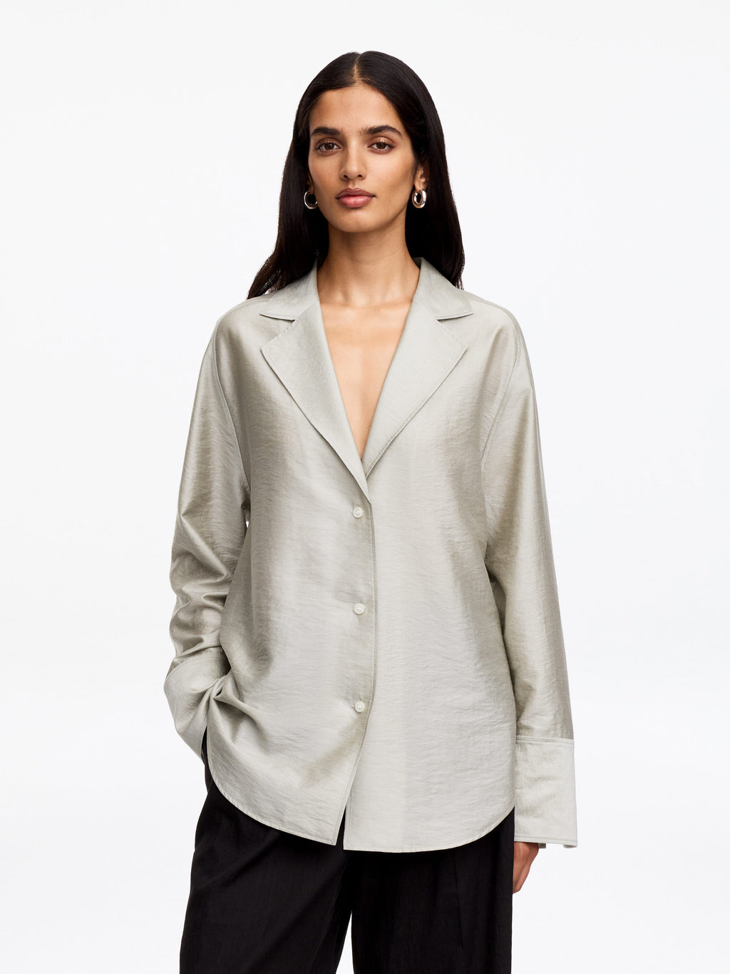Tailored Shirt Blazer - Beige