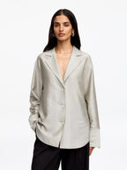 Tailored Shirt Blazer - Beige