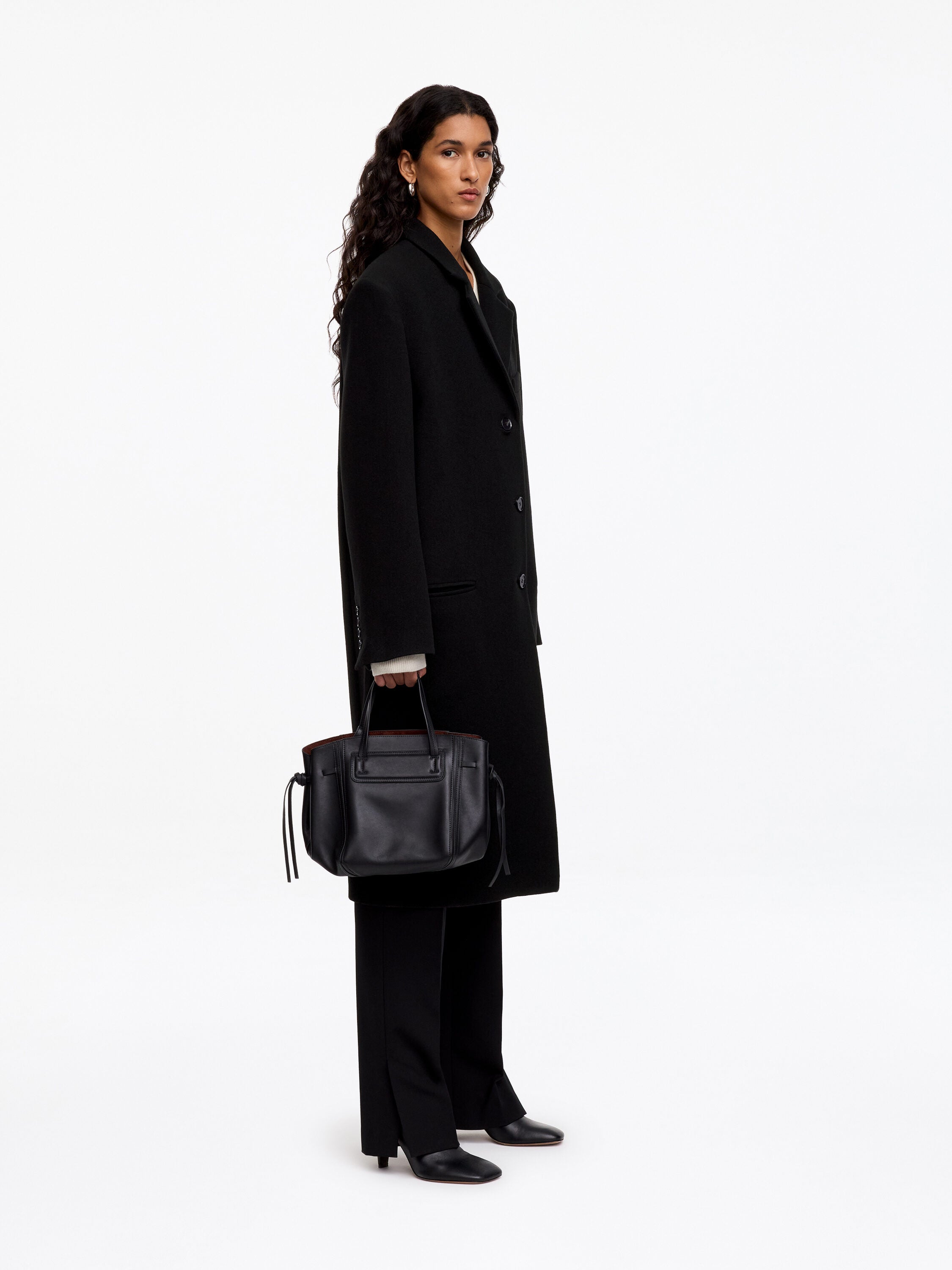 Wool-Blend Coat - Black - Image 2