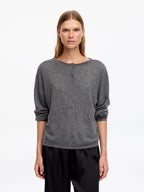 Pure Cashmere Boat-Neck Jumper - Grey