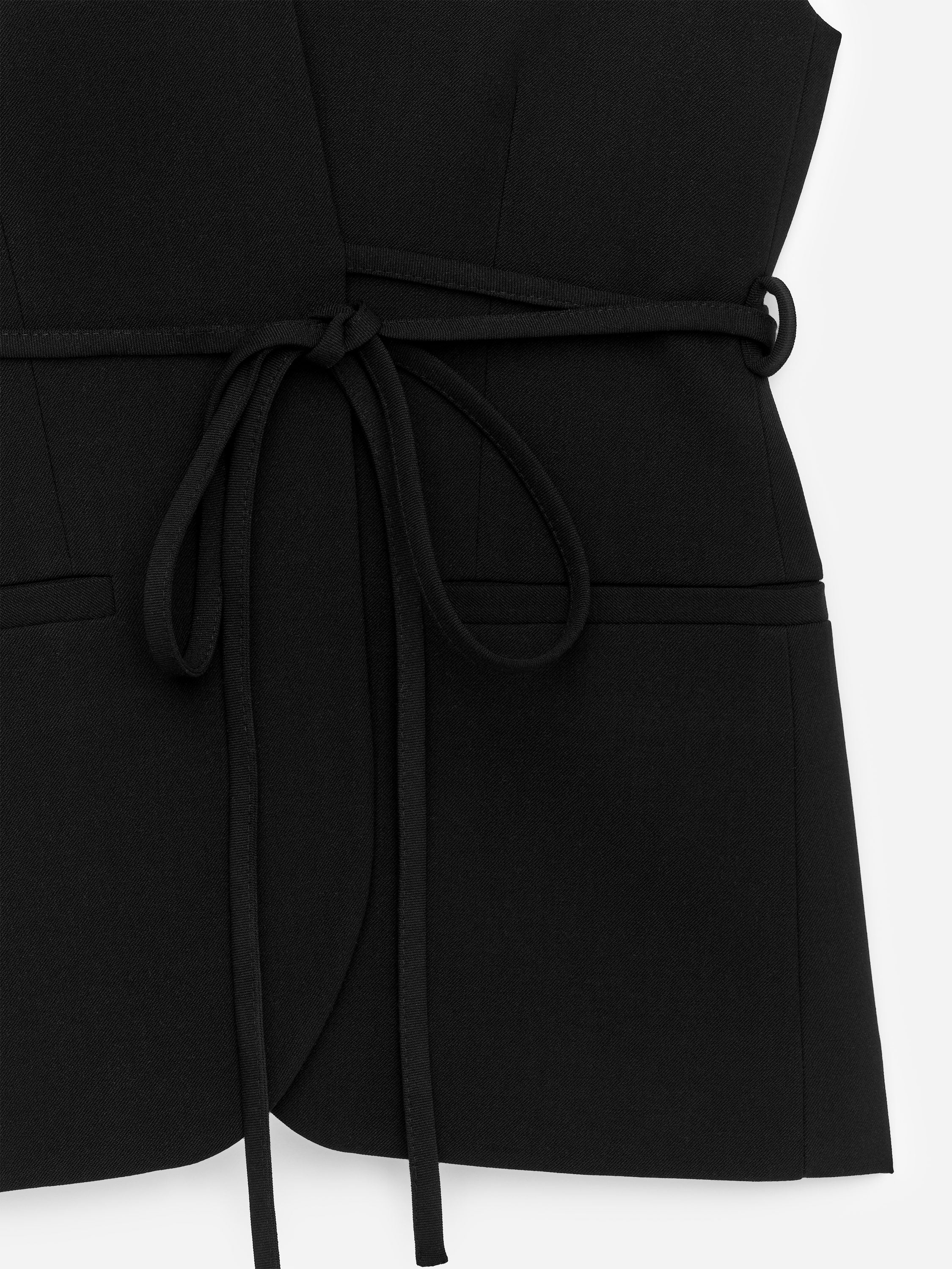 Belted Waistcoat - Black - Image 2