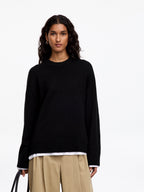Oversized Pure Cashmere Jumper​ - Black