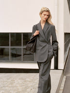 Wool-Blend Blazer - Grey