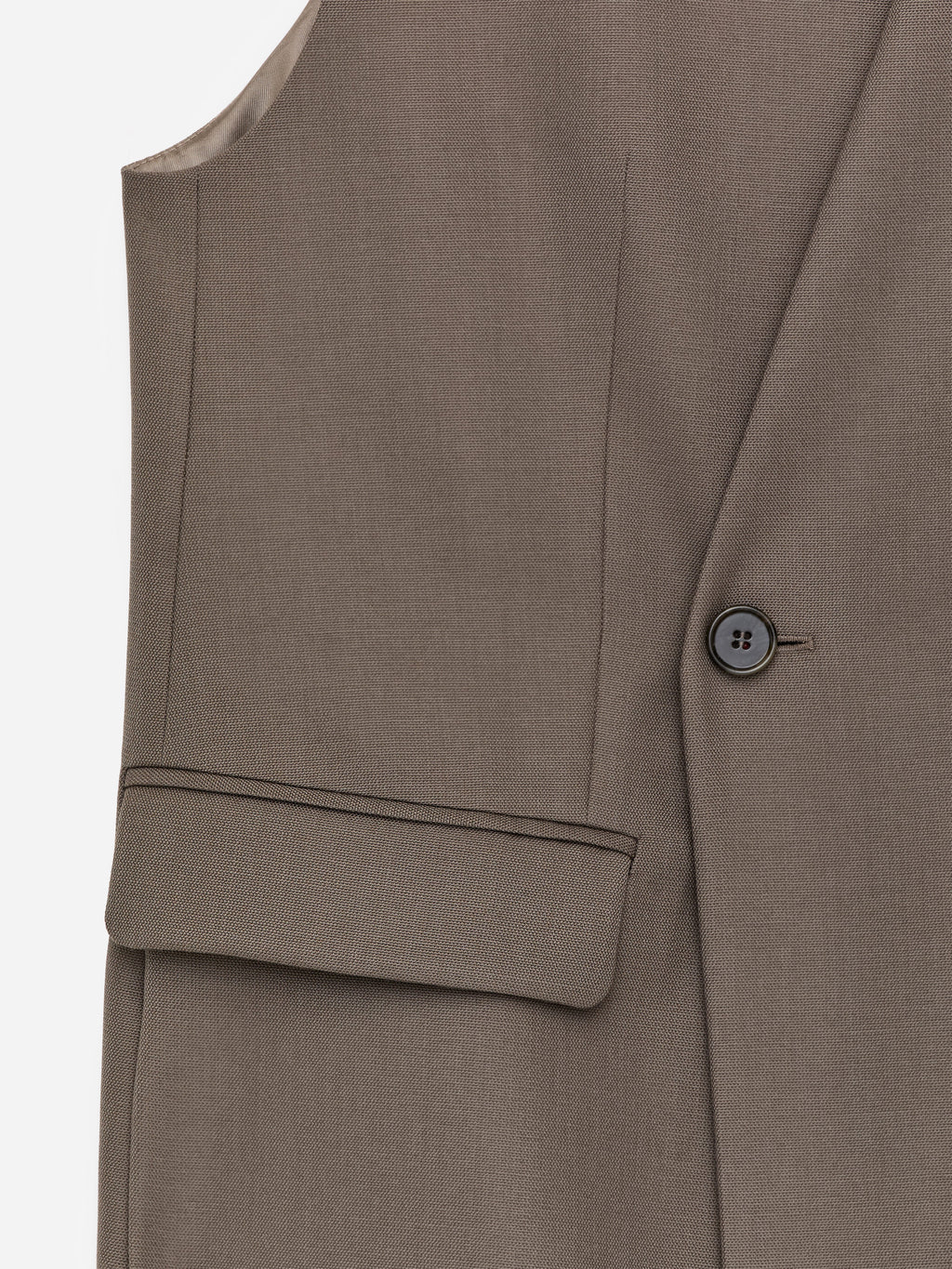 Tailored Wool-Blend Vest - Beige - Image 2