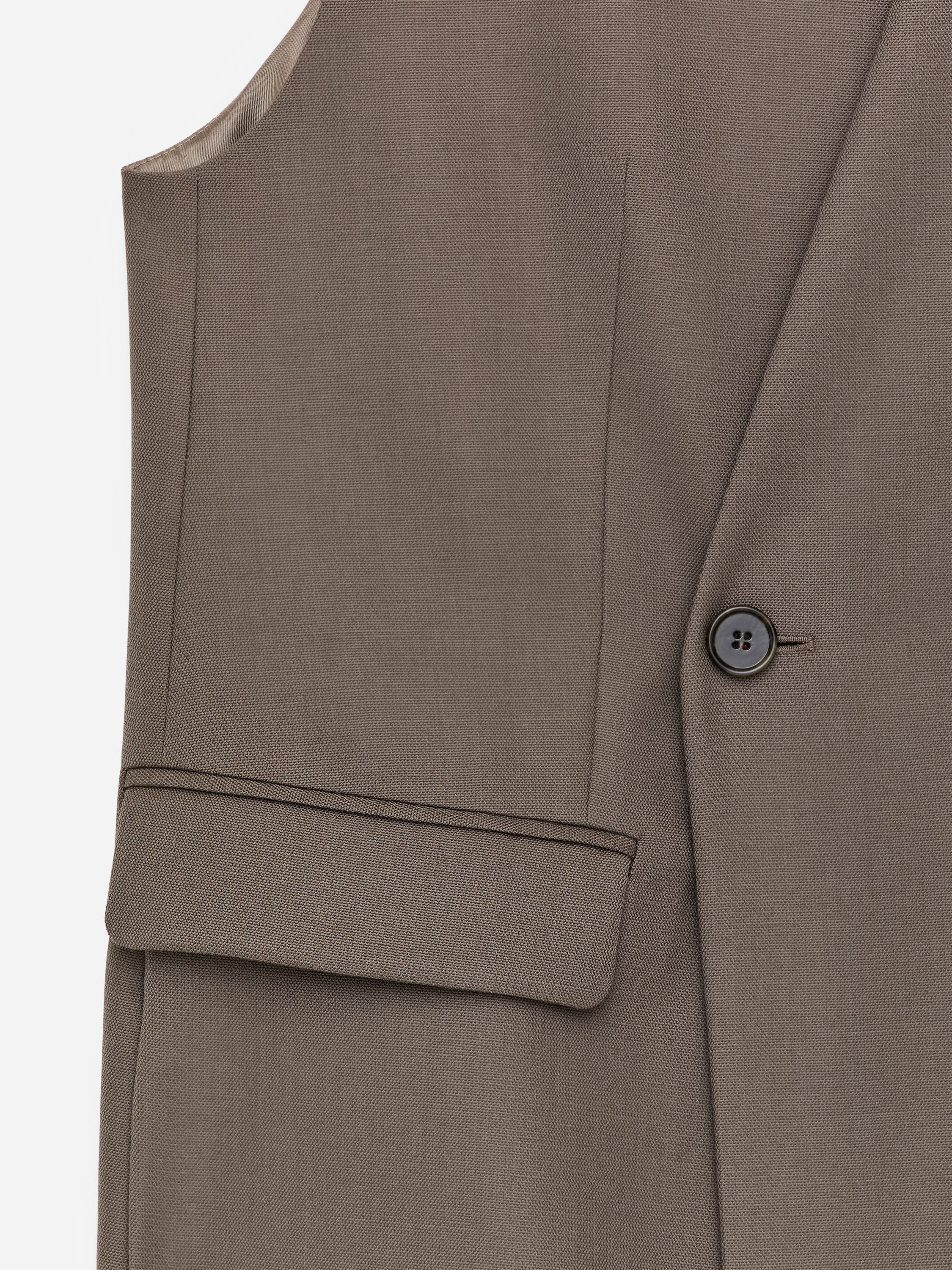 Tailored Wool-Blend Vest - Beige - Image 2