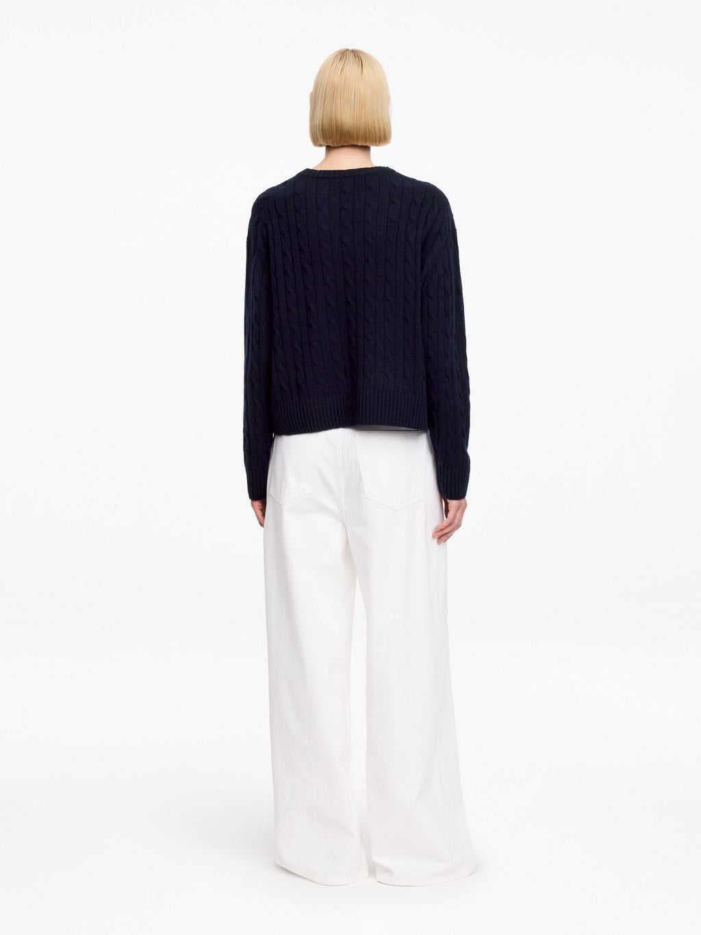 Pure Cashmere V-Neck Jumper - Blue - Image 4