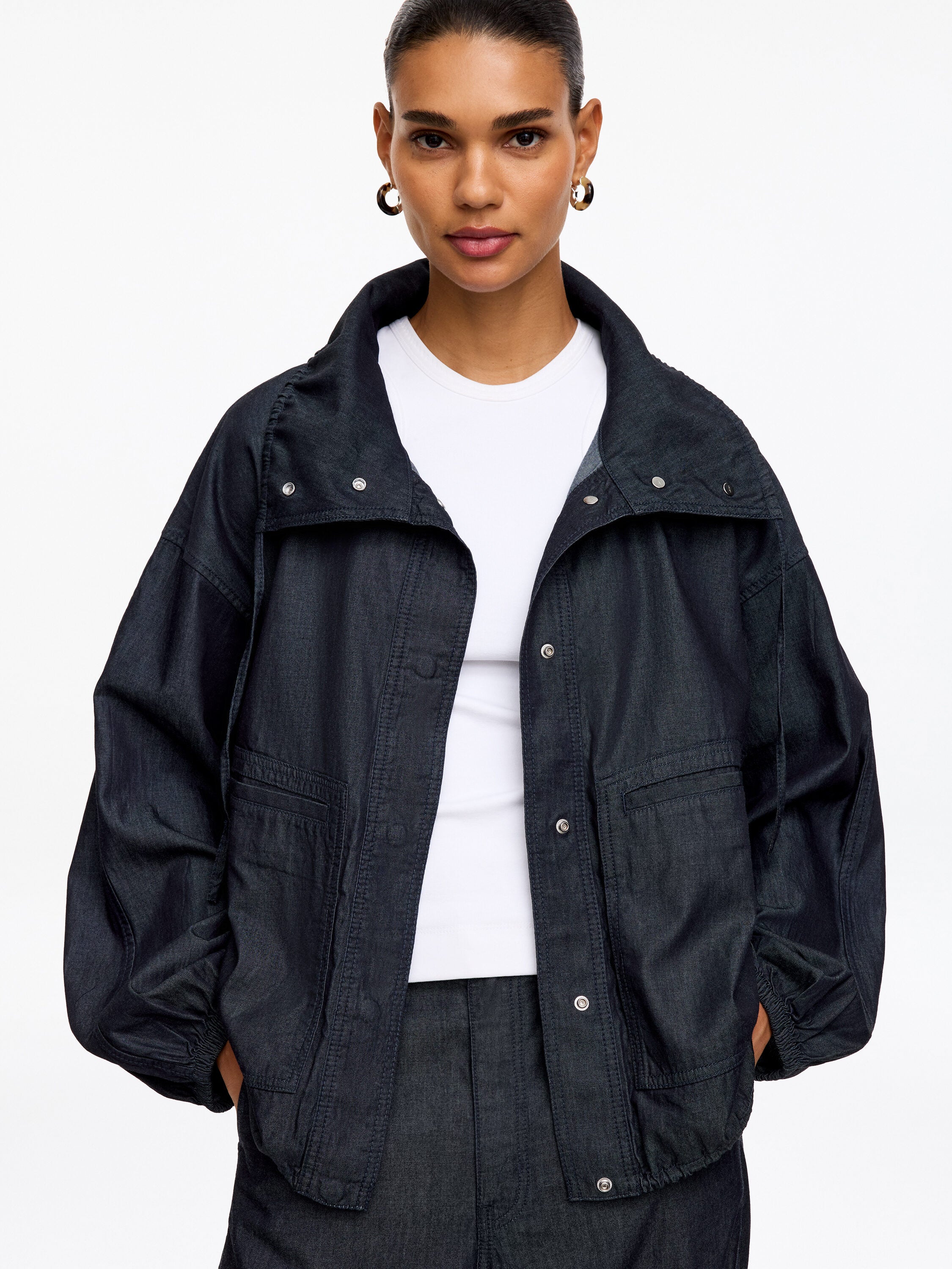 Denim Blouson Jacket - Blue - Image 4