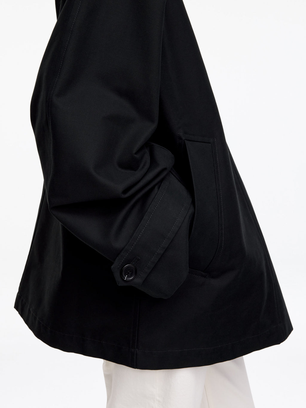 Corduroy-Collar Jacket - Black - Image 5